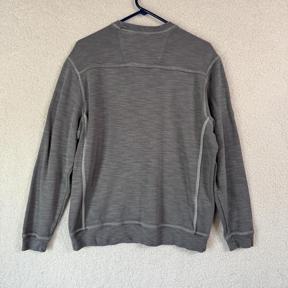 Tommy Bahama Sweater Mens Small Gray Crewneck Pullover‎ Marlin Logo Lightweight - Picture 3 of 6